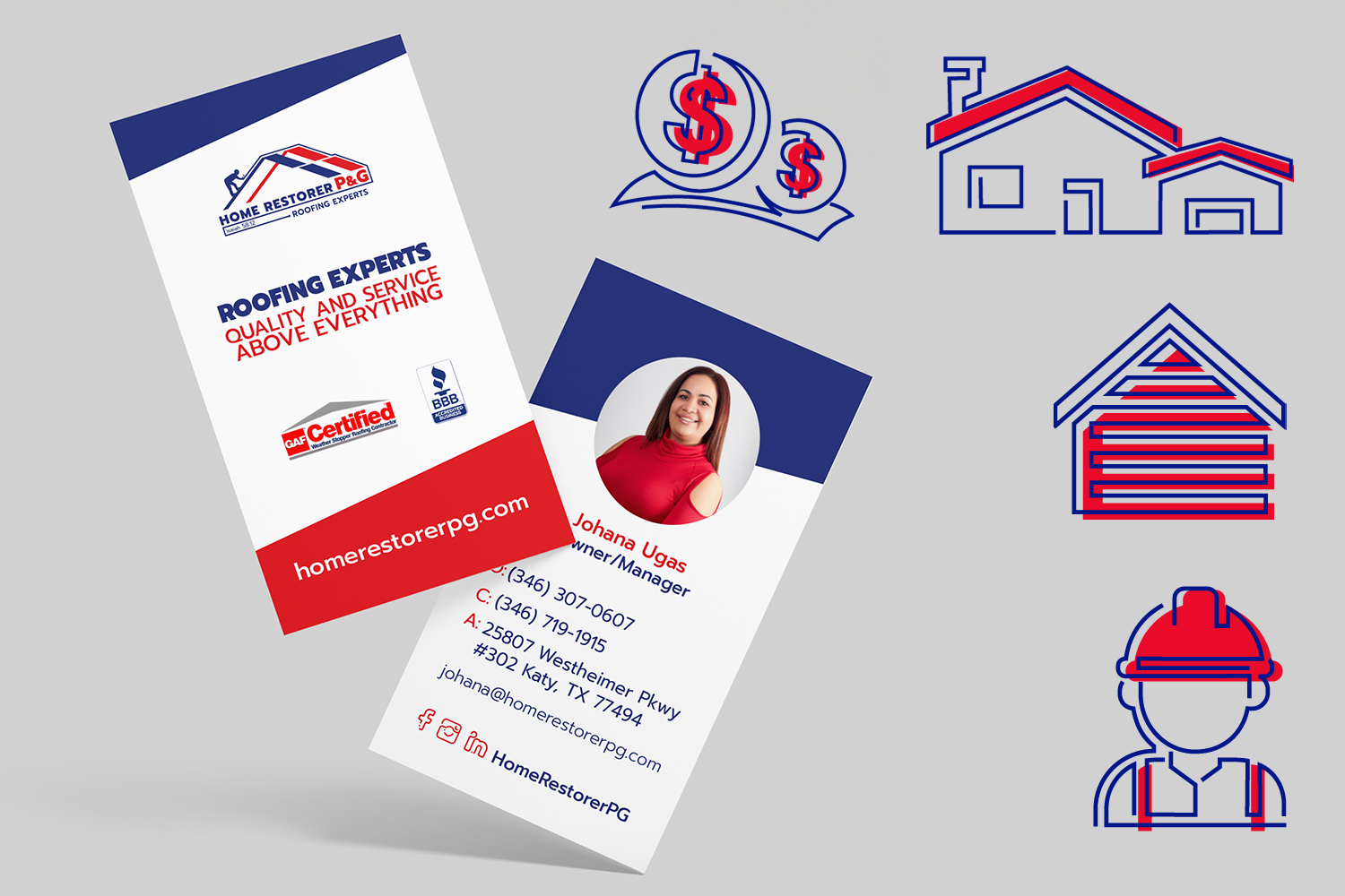 Rediseño del logotipo y sistema de identidad visual corporativa para Home Restorer por LV Branding.