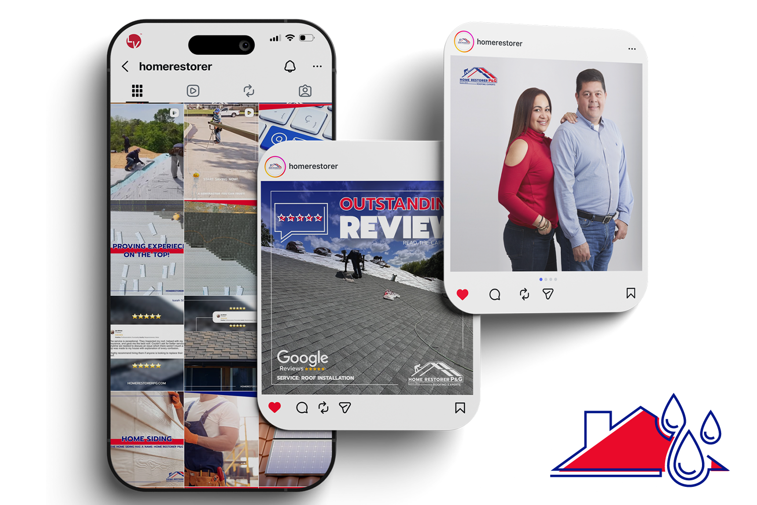 Rediseño del logotipo y sistema de identidad visual corporativa para Home Restorer por LV Branding.